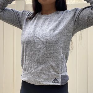 NWOT Adidas Gray Fleece Crewneck Sweatshirt Pocket